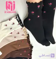 جوراب ساقدار لبفر گلدار
