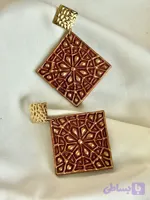 گوشواره‌ی کاشی مربعی