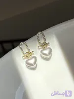 گوشواره قلب مرواریدی🥺