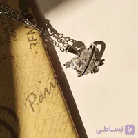 گردنبند زنانه جواهری مدل قلب سفید رنگ ثابت سیلور
