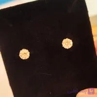 گوشواره تک نگین استیل رنگ ثابت