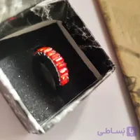 انگشتر زنانه طرح نگین قرمز آبکاری رادیوم