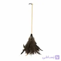 گردگیر پر شترمرغ طبیعی خودرو و منزل | دسته چوبی لوکس
