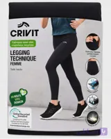 نیم‌لگ ورزشی زنانه کریویت (CRIVIT) | مشکی بغل زیپ‌دار