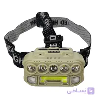 چراغ پیشانی (هدلایت) سنسوردار مدل HX-817S (دارای ۵ حالت نوردهی و فلاش اضطراری پلیسی) - فروشگاه سولارباما