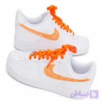 کفش ایرفورس 1 کاستوم طرح Orange نگینی