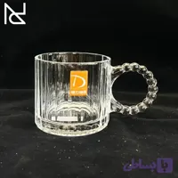 لیوان خطی دسته مرواریدی دلی گلس | بسته ۶ عددی