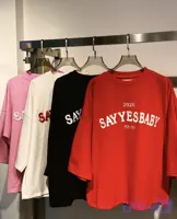 تیشرت باکسی طرح گلدوزی SAY YES BABY