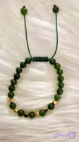 دستبند زنانه سنگ سبز با خرج کار حدید مکعبی