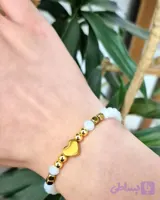 دستبند زنانه قلب طلایی سفید (مدل Love Minimal)