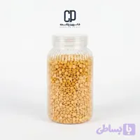 جار 1000 سی سی شیاردار 60گرم دهانه 70 درب شفاف