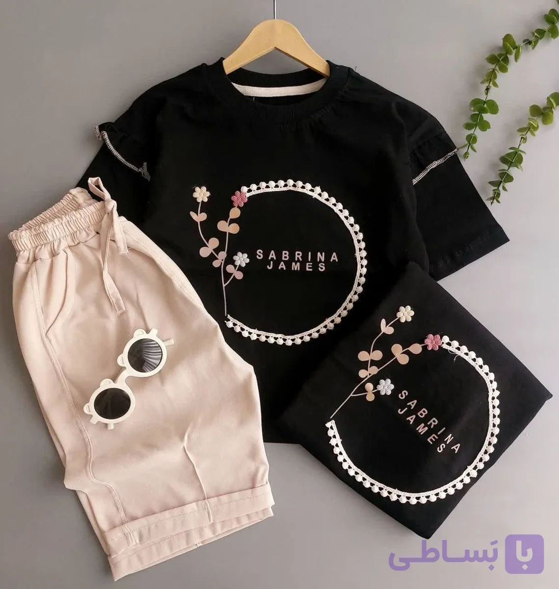 تیشرت و شلوارک گل حلقه ای❤️😍🌹