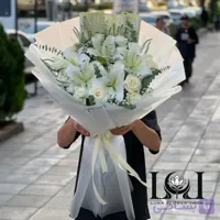 دسته گل طبیعی لیلیوم و رز DL204