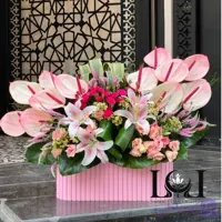 باکس گل طبیعی آنتوریوم و لیلیوم BL225