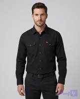 پیراهن آستین بلند کتان مشکی مردانه Wrangler
