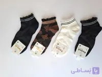 جوراب مچی نخی زنانه پادوک پک ۴عددی طرح پروانه _مناسب روزمره