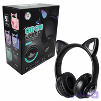 هدست بی سیم فانتزی طرح گربه مدل CAT EAR STN-28T مشکی