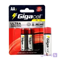 باتری ساده قلمی 2 عددی گیگاسل مدل GIGACELL Heavy Duty AA