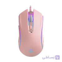 ماوس سیم دار گیمینگ رپو مدل RAPOO V25S صورتی