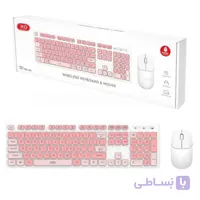 کیبورد و ماوس بی سیم ایکس او مدل XO KB-05 صورتی