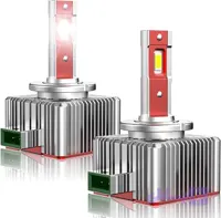 لامپ LED چراغ جلو D1S D1R، لامپ LED بی‌سیم D1S 100W 12000LM 6000K سفید، لامپ LED چراغ جلو D1S 100% قابل اتصال به بالاست مخفی اصلی، کیت تبدیل LED D1S D1R، بسته 2 عددی محصولات اصلی: