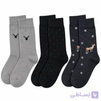 پک سه تایی جوراب ساق دار مردانه پنبه برف زاد PH1230