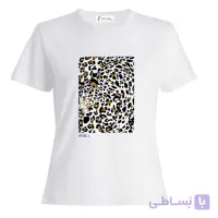 خرید تیشرت زنانه پلنگی سفید کد IP54.1
