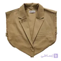 وست کتان ساده فری سایز  کوتاه رنگ مشکی کد IP60.4