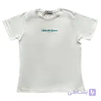 تیشرت دخترانه سفید ساده طرح فونت برجسته کد IP48.4