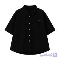 تونیک کتان مشکی زنانه فری سایز کد IP51.1