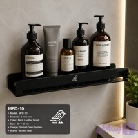 شلف فلزی حمام شیاردار کد MFD 10 میچکافلز رنگ مشکی چرمی ضد خش