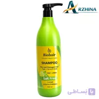 شامپو موهای چرب و آسیب دیده بایو هیر حاوی عصاره نعناع و لیمو