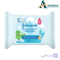 دستمال مرطوب کودک جانسون مدل PURE PROTECT بسته 25 عددی