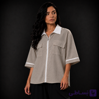 شومیز پانچ زیپ دار زنانه - فروشگاه پوشاک علی بابا
