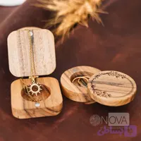 باکس جواهرات چوبی مینیمال با طراحی طبیعی