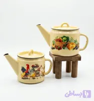 قوری و کتری لعابی طرح‌دار RUSSIA