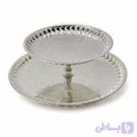 سینی استیل دو عددی پایه‌دار