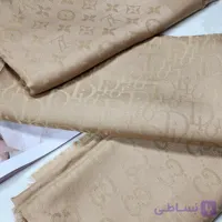 روسری کشمیر پاییزی نسکافه ای طرح مارک لمه طلایی