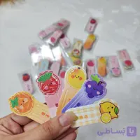 بوک مارک هولوگرامی طرح میوه بسته 15 تایی