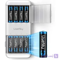 باتری AA لیتیومی و شارژر UseNiy بسته 8 عددی