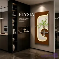 تابلو دیواری مدرن با گلدان شیشه‌ای و نور مخفی RGB به همراه کنترل از راه دور مدل “Elysia”