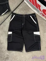 شلوارک پارچه‌ای بلند راه‌ راه بگی Baggy Striped Long Lightweight Shorts