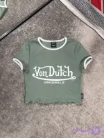کراپ شرت گرافیکی لوگو Y2K ون داچ Von Dutch Y2K Graphic Logo Crop Top