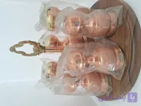 ست جا ادویه مسی استند دار چوبی
