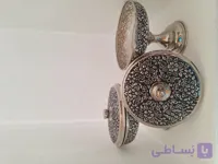 قندان مسی تک پایه رنگ کروم