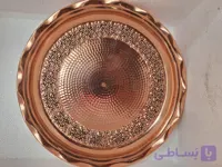 سینی مسی چکشی و قلم گل رز قطر ۳۲سانت