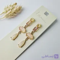 گوشواره شکوفه صورتی رزینی