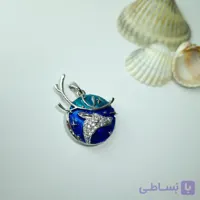 گردنبند لاکت استیل گوزن آبی استیل  سه بعدی با زنجیر