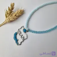 گردنبند کریستال آبی ایران استیل
