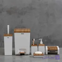 ست سرویس بهداشتی باطراحی مدرن , انتخابی ایده آل برای ایجاد نظم, زیبایی وهماهنگی طرح چوب 6پارچه مدل زاگرس کد 710